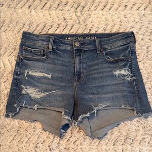 American Eagle Outfitters Distressed Blue Jean Shorts